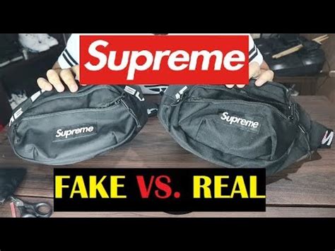 fake vs real supreme waist bag ss18|authentic supreme vs fake hat.